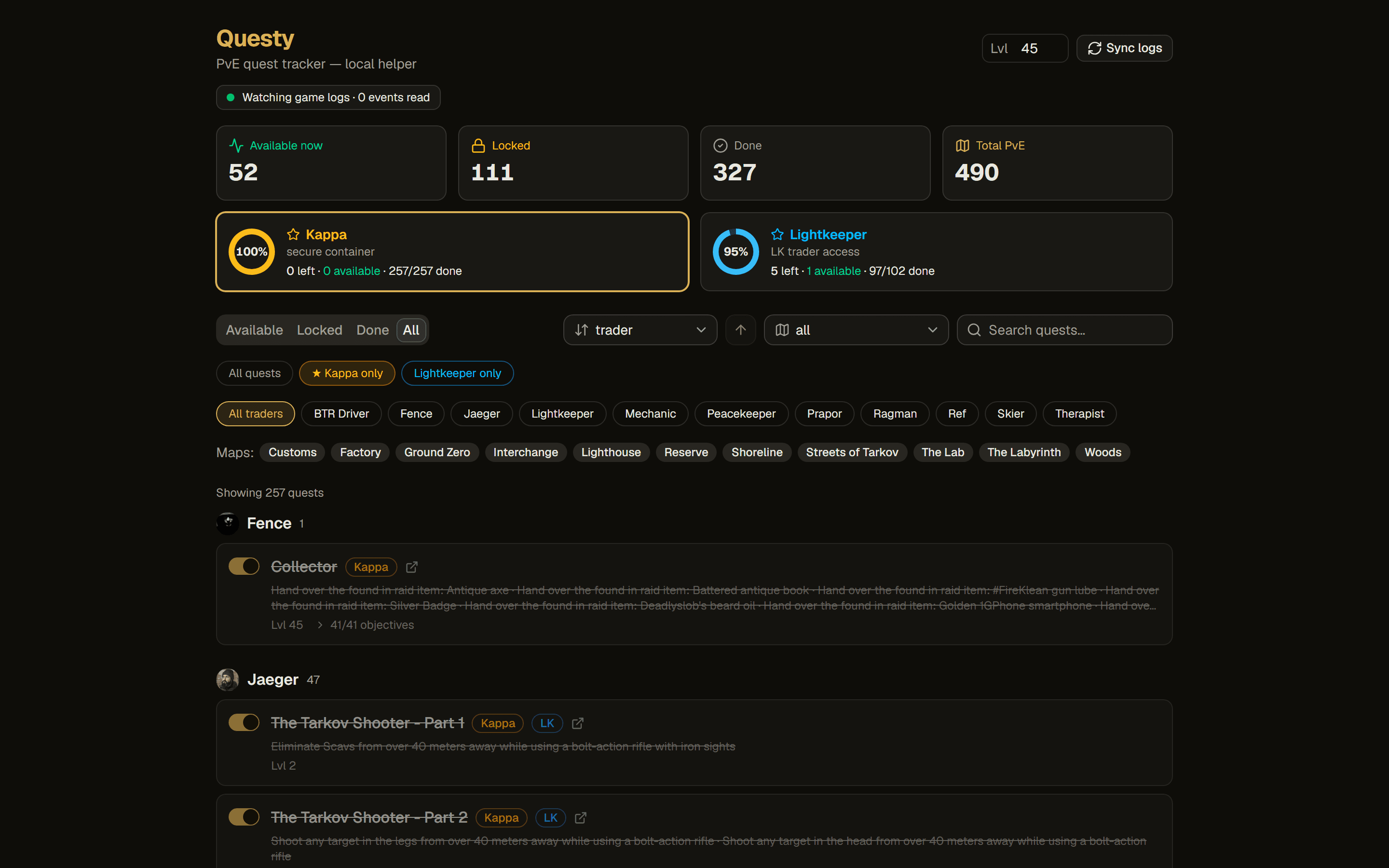 Questy screenshot