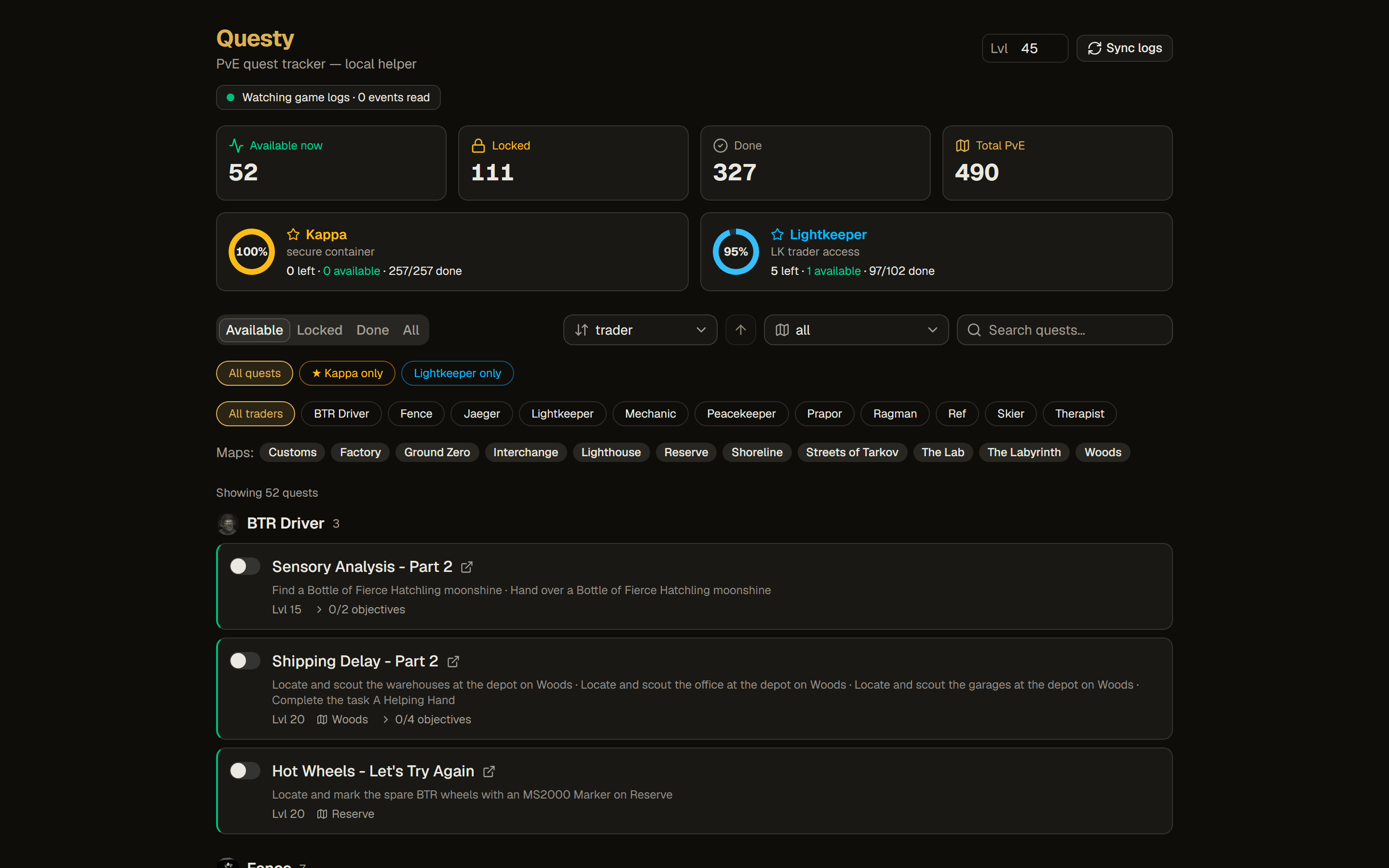 Questy screenshot