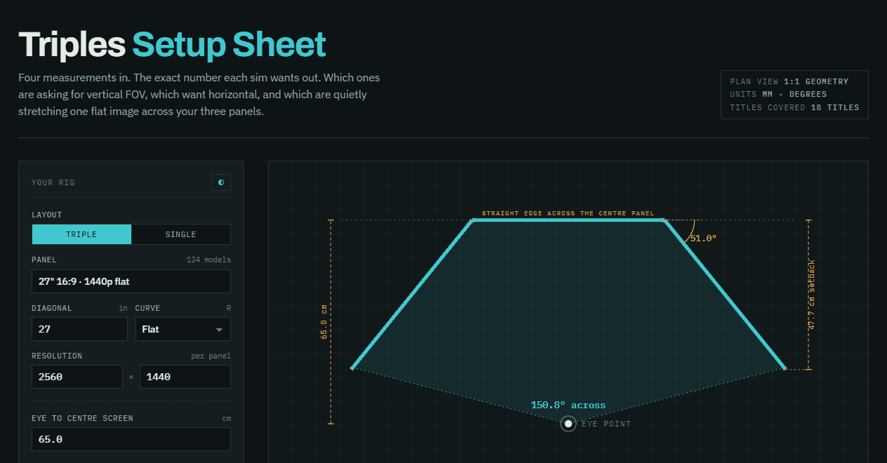 Triples Setup Sheet screenshot